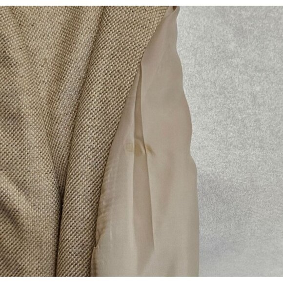 Land's End women's tan wool silk & linen women's blazer jacket size 14 TALL - Picture 9 of 9